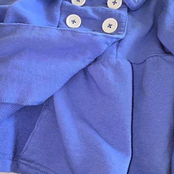 Gymboree Coat Jacket Lilac Blue Double Button Embroidery Floral Size 5 - Picture 2 of 7